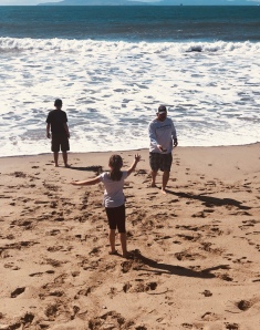 Jason and the kids @ Oxnard beach, CA
